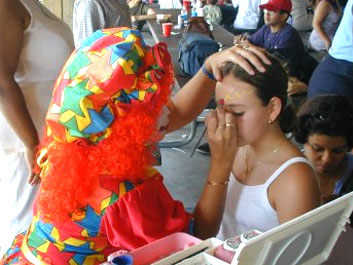 We have clowns for hire in Fort Worth who also do face painting